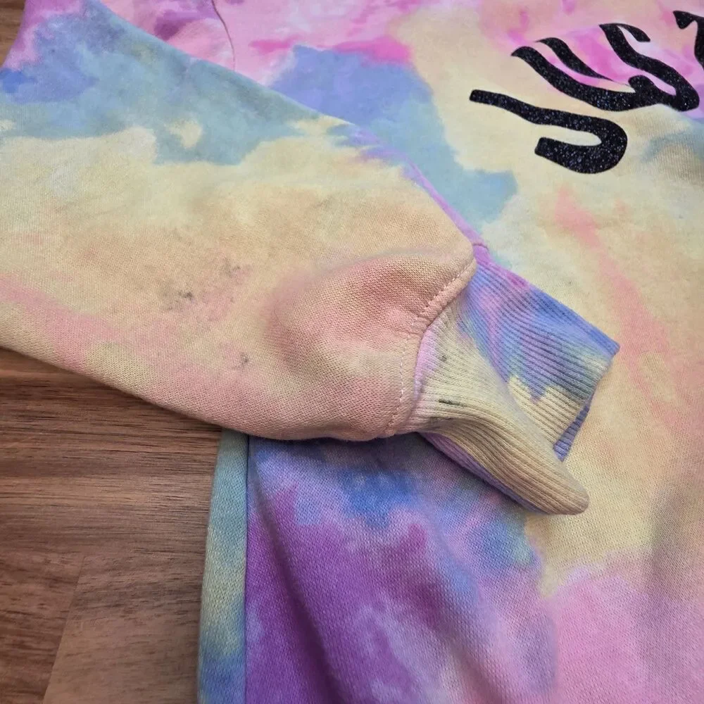 Girls 7/8 Justice Tie Dye Sweatshirt Wonder Nation Star Hoodie 2 Piece Bundle
